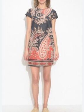 Isabel Marant Etoile Cotton Paisley Shift Dress Size 36